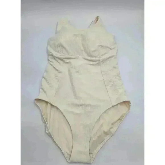 Elegant Cream One-Piece Swimsuit - Picture 1 of 16